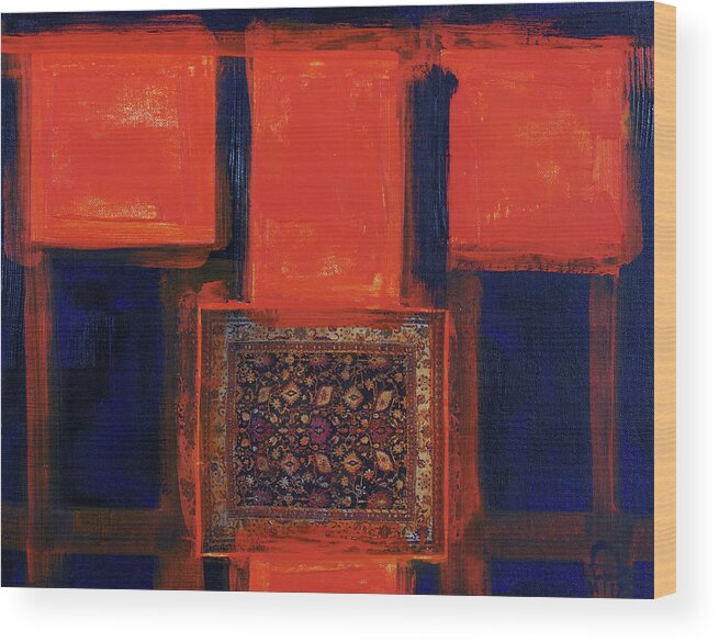 Abstract Painting Wood Print featuring the painting COMPOSITION ORIENTALE No 6 by Walter Fahmy