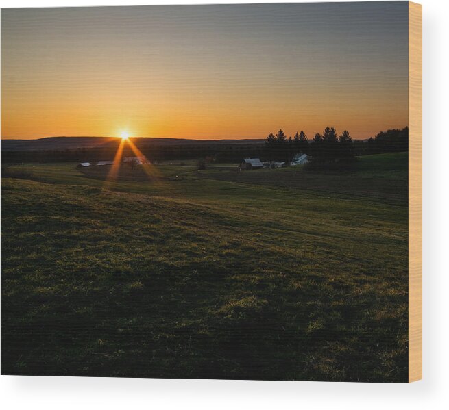 Landscape Wood Print featuring the photograph Country Sunset by Chris Bordeleau