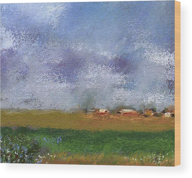 Miniature Wood Print featuring the painting Countryside by David Patterson
