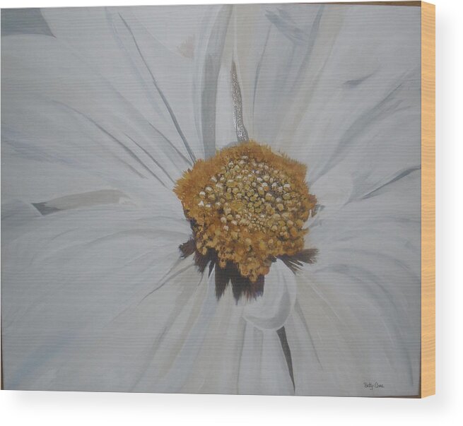Flower Wood Print featuring the painting Daisy by Betty-Anne McDonald