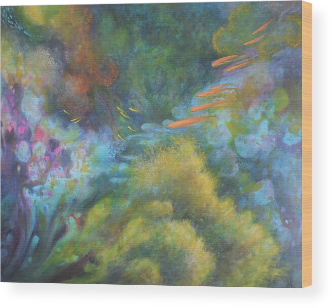 Deep Sea Wood Print featuring the painting Deep Sea by Marc Dmytryshyn