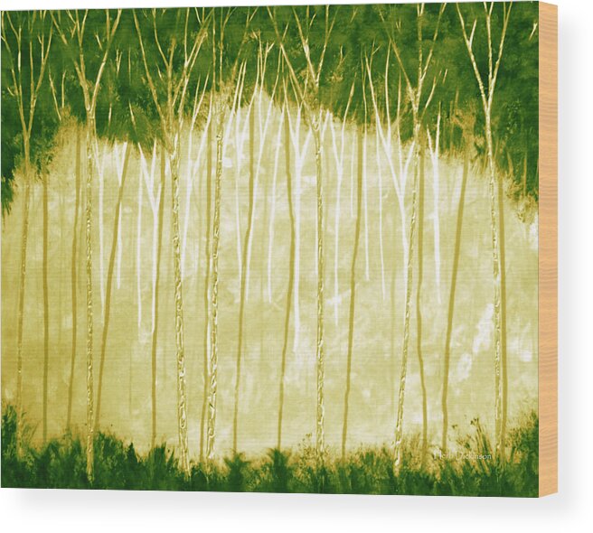 Modern Wood Print featuring the painting Deep Woods by Herb Dickinson