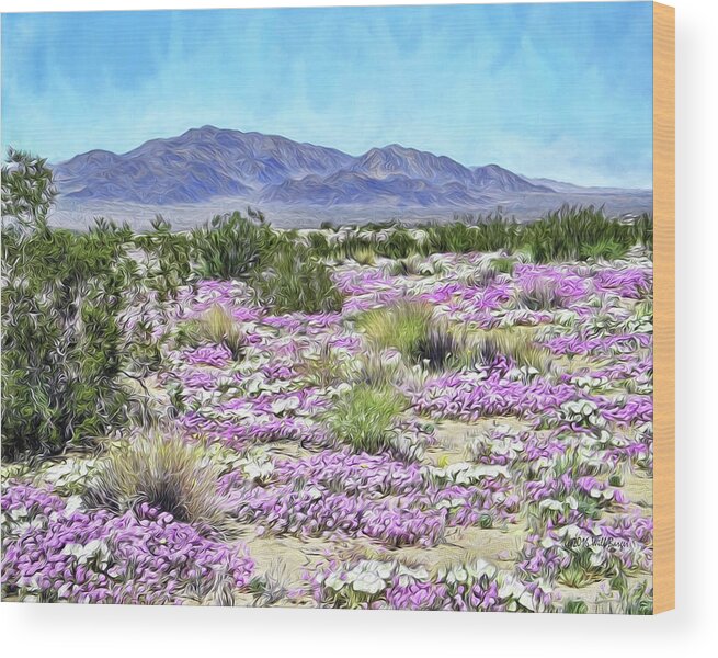 Mojave Wood Print featuring the painting Desert California, Nbr 2A by Will Barger