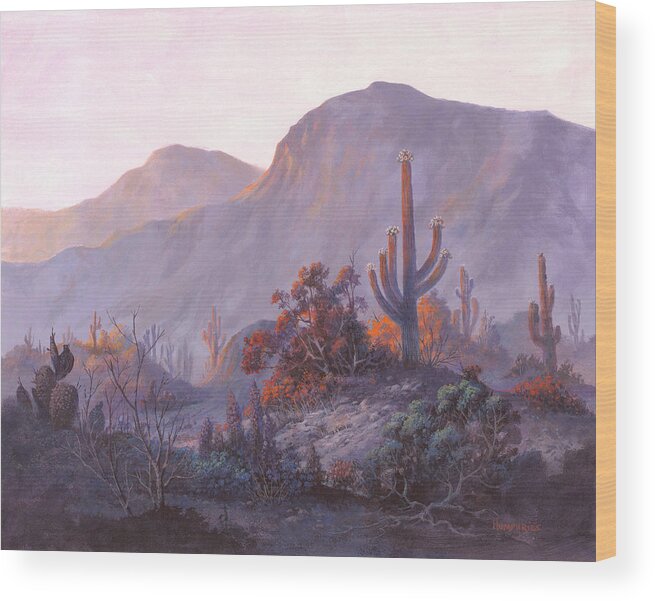 Michael Humphries Wood Print featuring the painting Desert Dessert by Michael Humphries