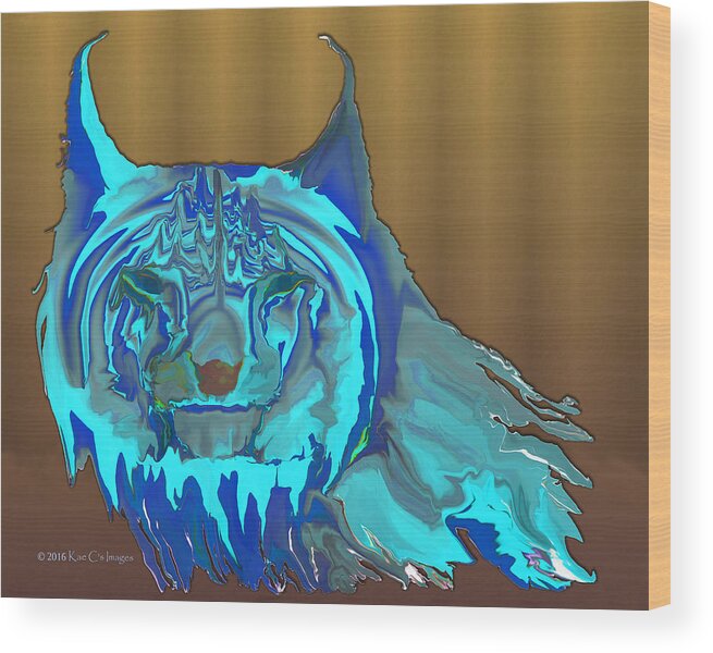 Lynx Wood Print featuring the digital art Montana Lynx by Kae Cheatham
