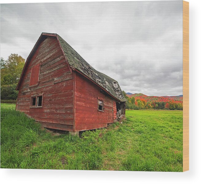 Dilapidated Wood Print featuring the photograph Dilapidated Barn Keene New York NY Route 73 by Toby McGuire