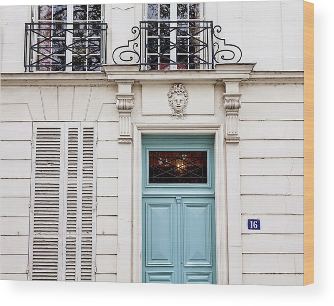 Door Photography Wood Print featuring the photograph Doors NO. 16 - Paris, France by Melanie Alexandra Price