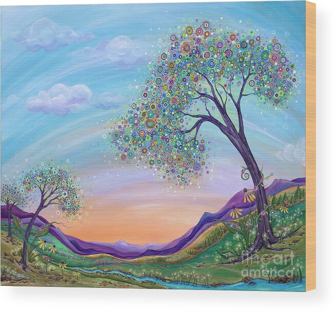 Landscape Painting Wood Print featuring the painting Dream Big by Tanielle Childers