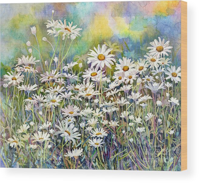 Daisy Wood Print featuring the painting Dreaming Daisies by Hailey E Herrera