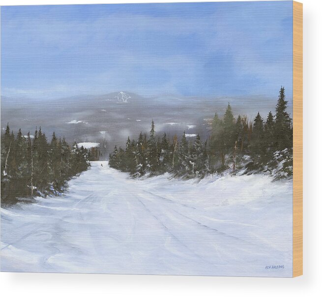 Ski Wood Print featuring the painting Drifter by Ken Ahlering