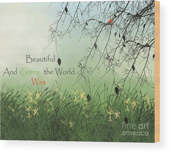 Earth Day 2016 Wood Print featuring the painting Earth Day 2016 by Trilby Cole