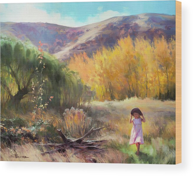 Country Wood Print featuring the painting Effervescence by Steve Henderson