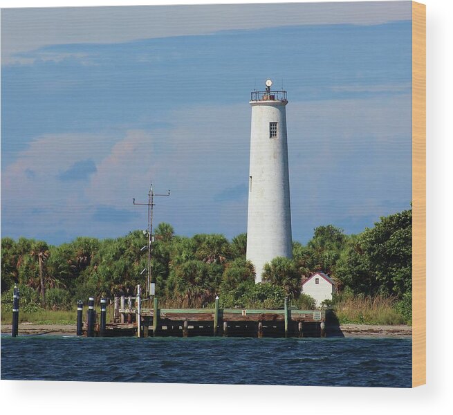 Photo For Sale Wood Print featuring the photograph Egmont Key Lighthouse From the Bay by Robert Wilder Jr