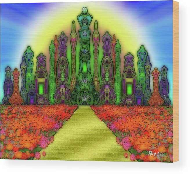 Enchanted Path Wood Print featuring the digital art Enchanted Path #004 by Barbara Tristan