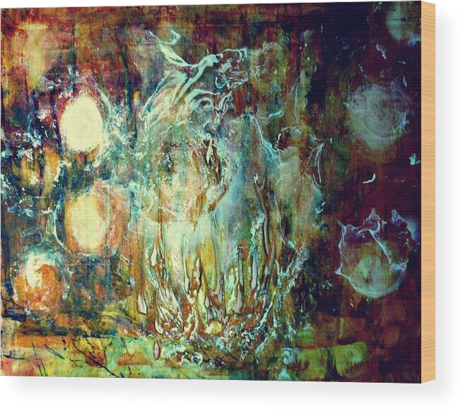 Abstract Wood Print featuring the painting Enchantment by 'REA' Gallery