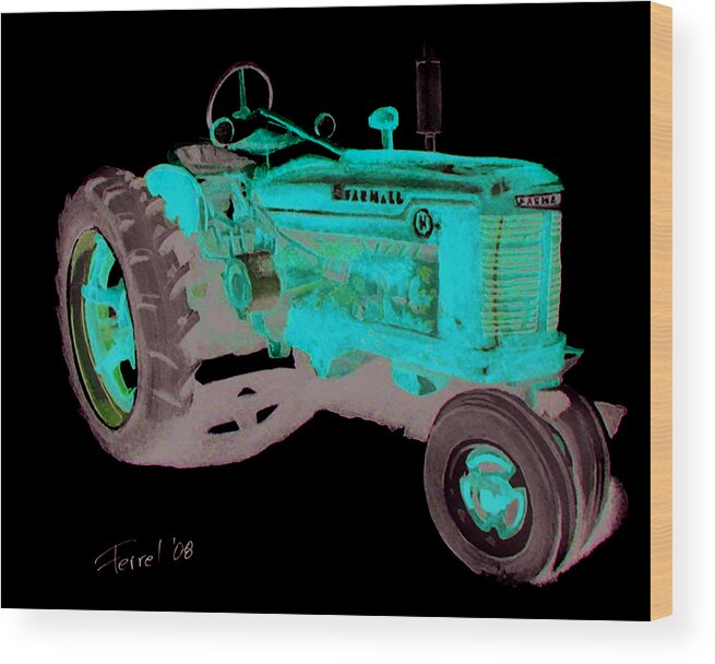 Farmall Wood Print featuring the painting Farmall Tractor by Ferrel Cordle
