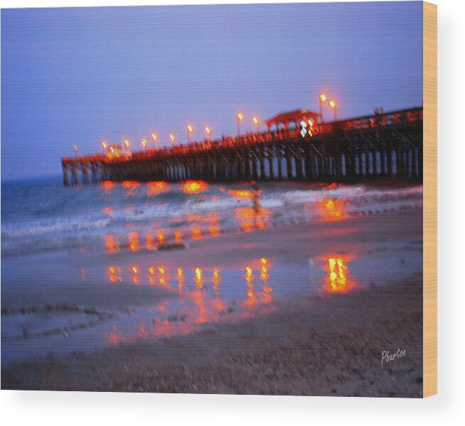 Pier Wood Print featuring the photograph Fiery Pier by Phil Burton