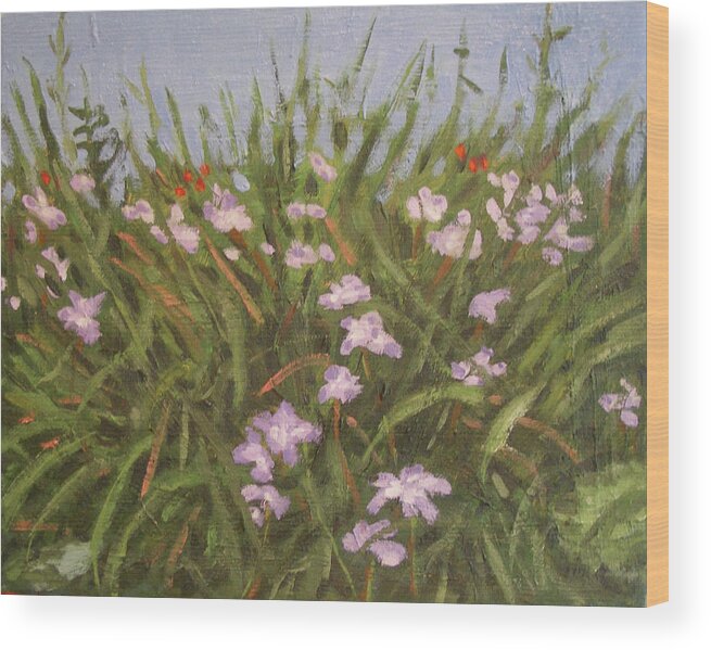 Impressionist Wood Print featuring the painting Flowers 2 by Stan Chraminski
