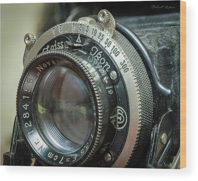 Zeiss Ikon Lens Macro Camera Old Macro Focus Stack Shutter Black White Wood Print featuring the photograph Focus Stack by Robert Culver
