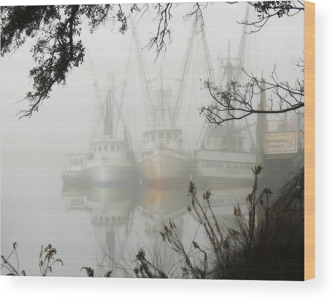 Landscape Wood Print featuring the photograph Fogged In by Deborah Smith