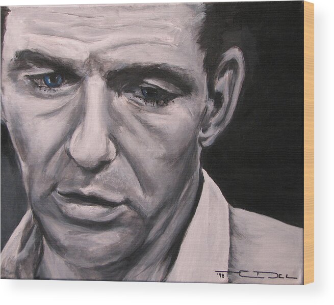 Celebrity Portrait Wood Print featuring the painting Frank With the Golden Arm by Eric Dee