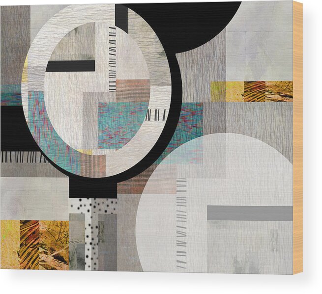 Abstract Wood Print featuring the digital art Geometric Memory - abstract art by Ann Powell