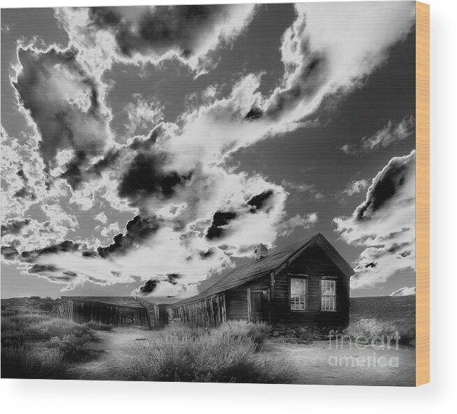Black Wood Print featuring the photograph Ghost House by Jim And Emily Bush