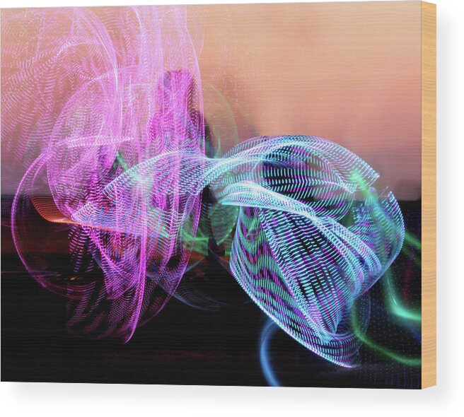 Abstract Wood Print featuring the photograph Glow 13 by Helaine Cummins