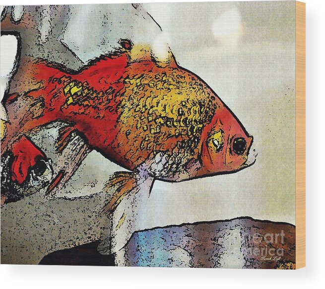 Goldfish Wood Print featuring the photograph Goldfish by Sarah Loft