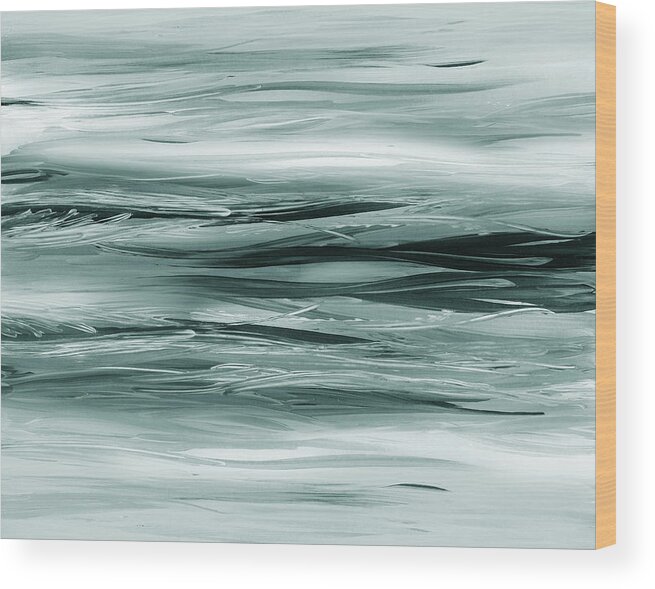 Gray Wood Print featuring the painting Gorgeous Grays Abstract Interior Decor VIII by Irina Sztukowski