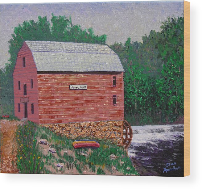 Grist Mill Wood Print featuring the painting Grist Mill by Stan Hamilton