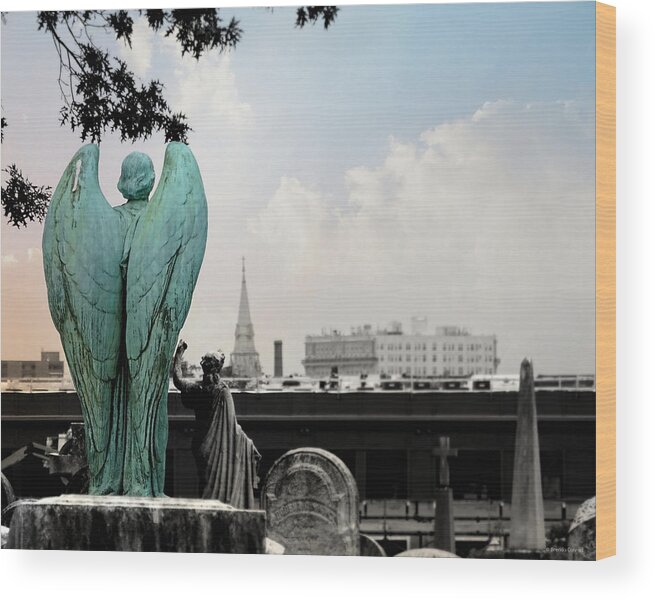 Guardian Of Baltimore Wood Print featuring the photograph Guardian of Baltimore by Dark Whimsy