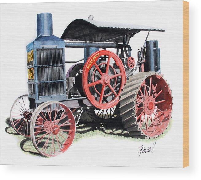 Tractor Wood Print featuring the painting Hart Parr by Ferrel Cordle