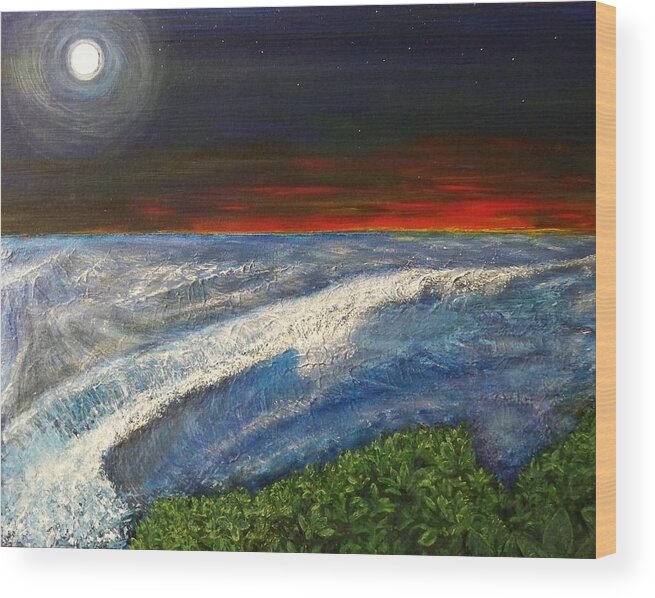 Beaches Wood Print featuring the painting Hawiian View by Michael Cuozzo