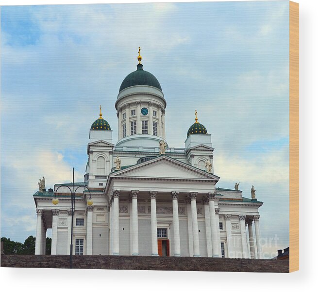 Helsinki Wood Print featuring the photograph Helsinki Cathedral by Catherine Sherman