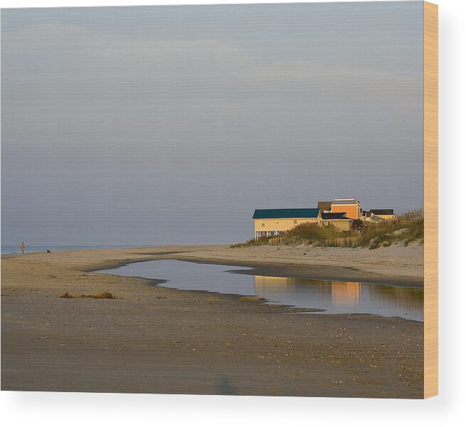 Holden Beach Wood Print featuring the photograph Holden Beach Reflections 1 by Alan Raasch