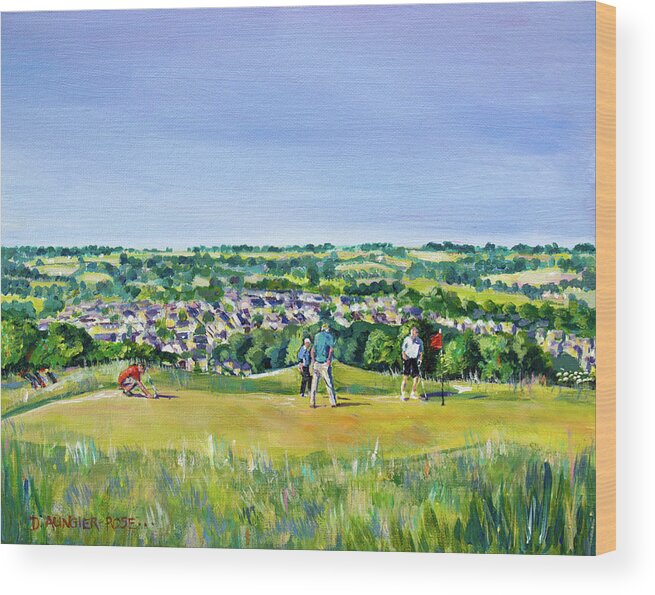 Acrylic On Board Wood Print featuring the painting Hole 3 - Old Lodge by Seeables Visual Arts