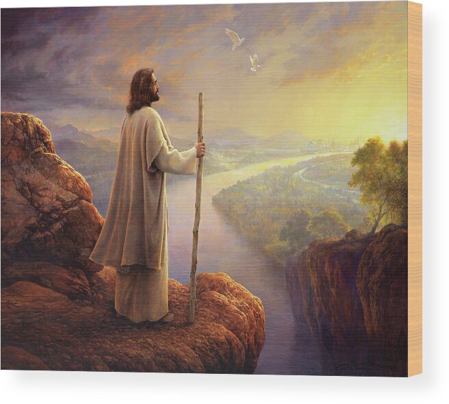 Jesus Wood Print featuring the painting Hope on the Horizon by Greg Olsen