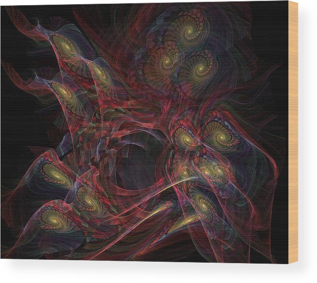 Illusion Wood Print featuring the digital art Illusion And Chance - Fractal Art by Nirvana Blues