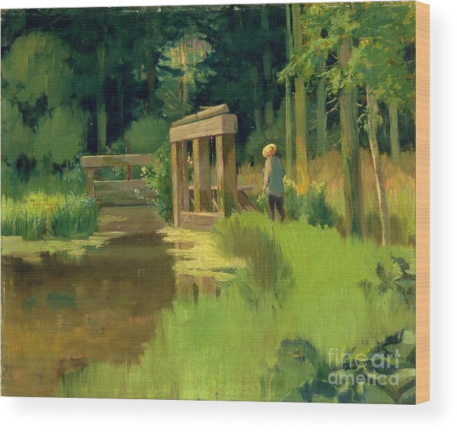 In A Park Wood Print featuring the painting In a Park by Edouard Manet