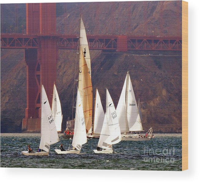 Mercury Class-sailing-competition Wood Print featuring the photograph In the Mix by Scott Cameron