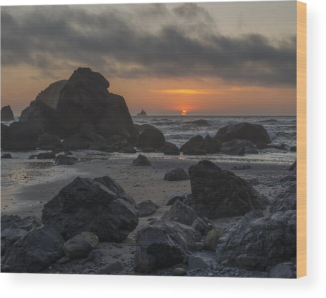 Beach Wood Print featuring the photograph Indian Beach Sunset by Robert Potts