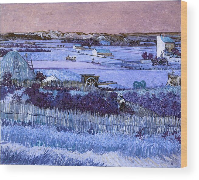 Post Modern Art Wood Print featuring the digital art Inv Blend 18 van Gogh by David Bridburg