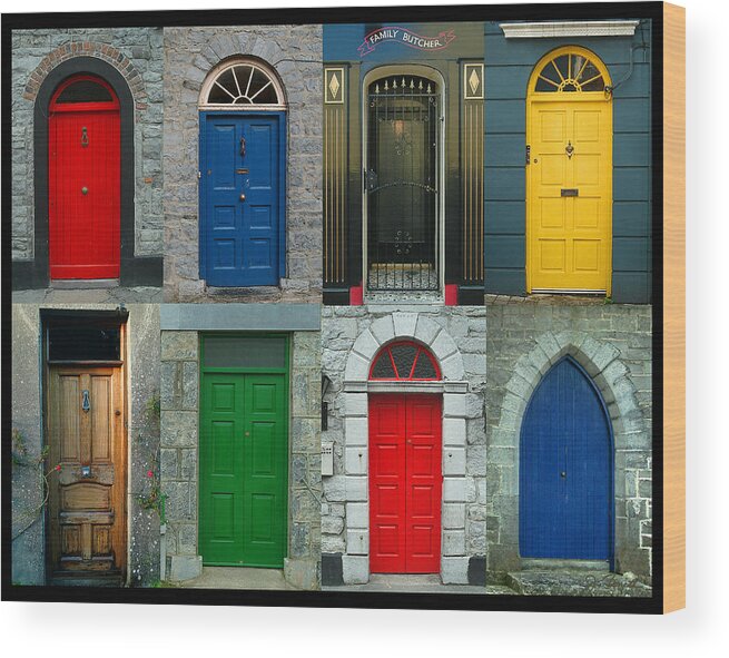 Irish Wood Print featuring the photograph Irish Doors by Joe Bonita