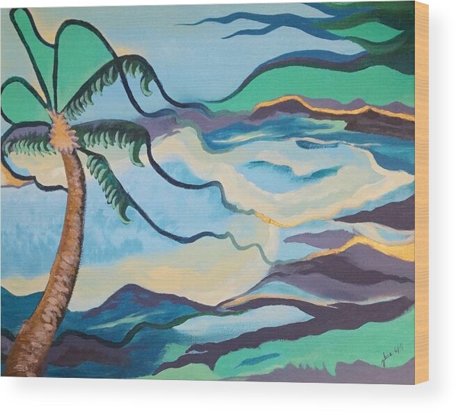 Jamaica Wood Print featuring the painting Jamaican Sea Breeze by Jan Steinle