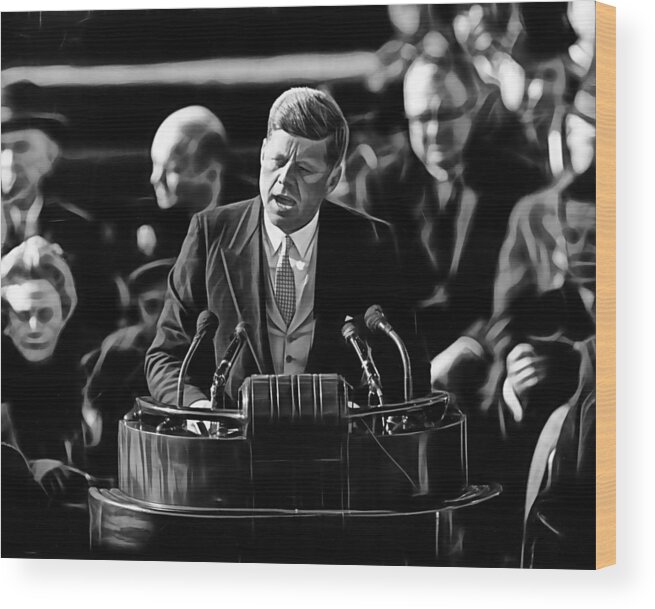 John Kennedy Wood Print featuring the mixed media John F Kennedy by Marvin Blaine
