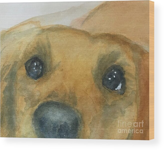 Dog Wood Print featuring the painting Treat Time by Sue Carmony