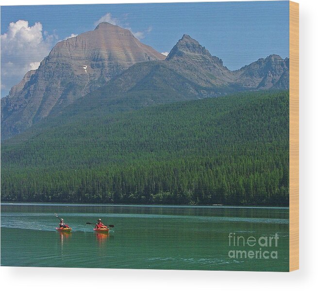 Kayakers Wood Print featuring the photograph Journey's End by Katie LaSalle-Lowery