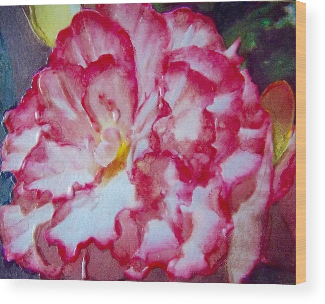 Flower Wood Print featuring the painting Joy by Cara Frafjord