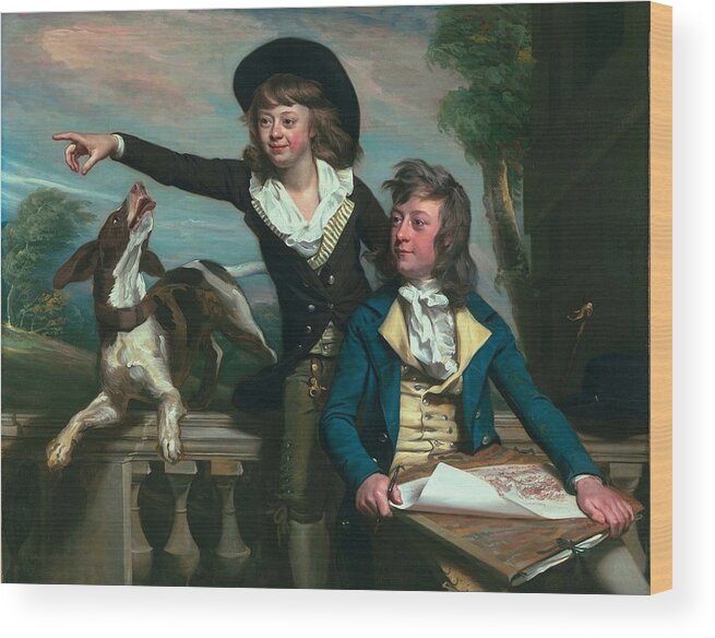 John Singleton Copley Wood Print featuring the painting Kids Playing by John Singleton Copley